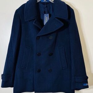 Polo Ralph Lauren Navy Peacoat Double Breasted Jacket Size L $498 NWT